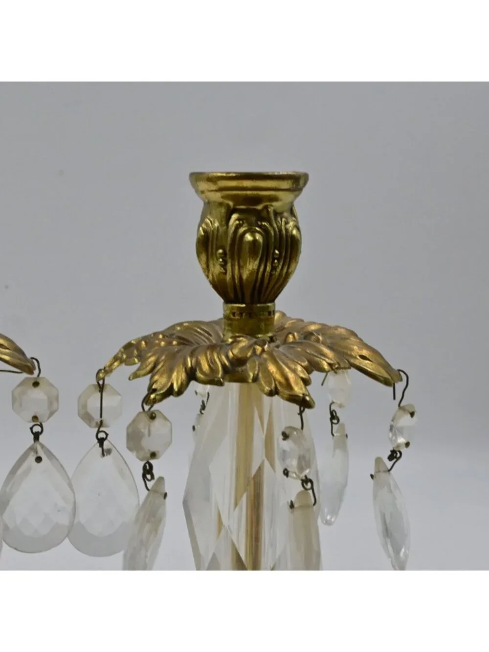 Hollywood Regency Style Ornate Gold cast Brass Candlestick Holders 2 Vintage - Picture 10 of 13